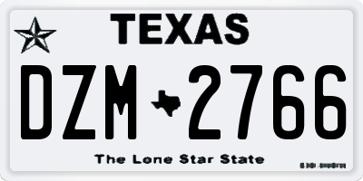 TX license plate DZM2766