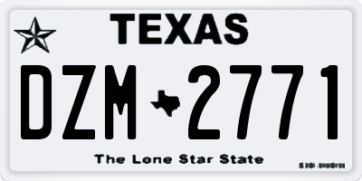 TX license plate DZM2771