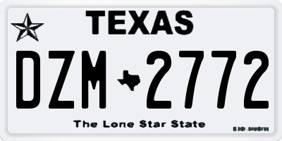 TX license plate DZM2772