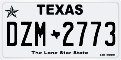 TX license plate DZM2773