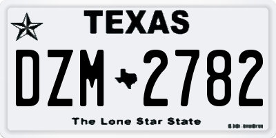 TX license plate DZM2782