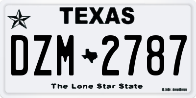 TX license plate DZM2787
