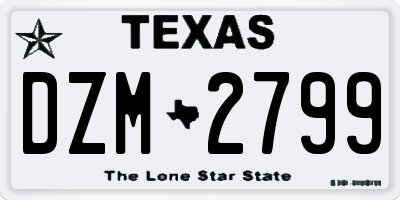 TX license plate DZM2799