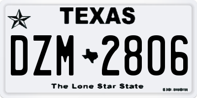 TX license plate DZM2806