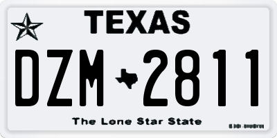 TX license plate DZM2811