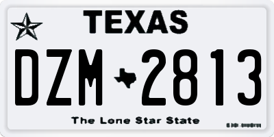 TX license plate DZM2813
