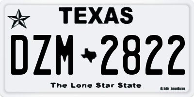 TX license plate DZM2822