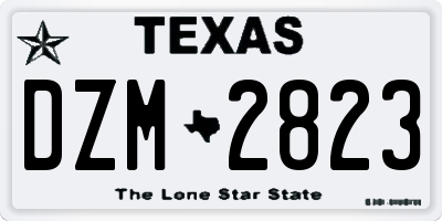 TX license plate DZM2823