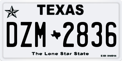 TX license plate DZM2836