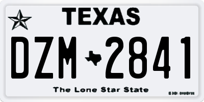 TX license plate DZM2841