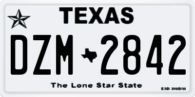TX license plate DZM2842