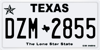 TX license plate DZM2855