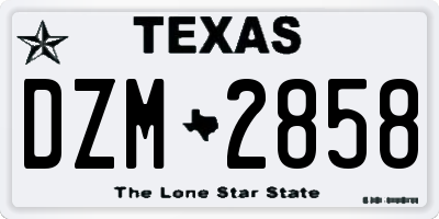 TX license plate DZM2858