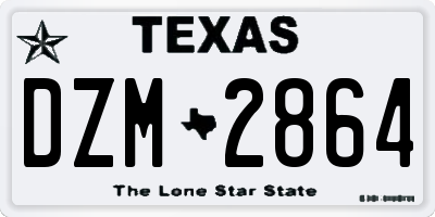 TX license plate DZM2864