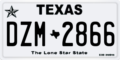 TX license plate DZM2866