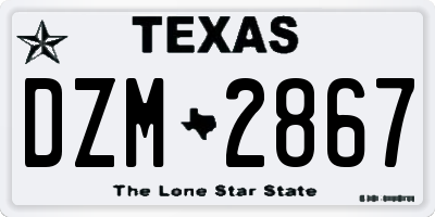 TX license plate DZM2867