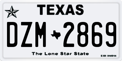 TX license plate DZM2869