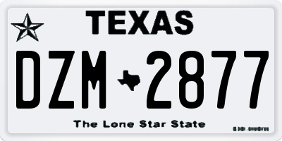 TX license plate DZM2877