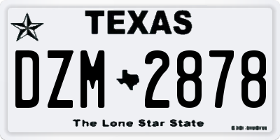 TX license plate DZM2878