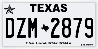 TX license plate DZM2879