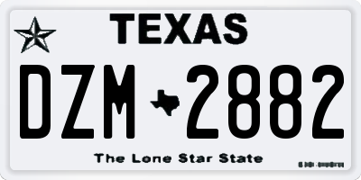 TX license plate DZM2882