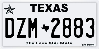 TX license plate DZM2883