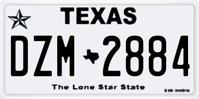 TX license plate DZM2884