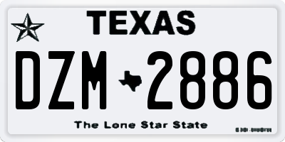 TX license plate DZM2886