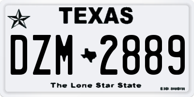 TX license plate DZM2889