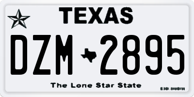 TX license plate DZM2895