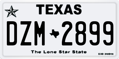 TX license plate DZM2899
