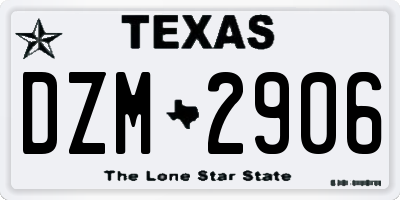 TX license plate DZM2906