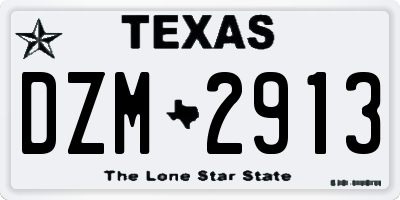 TX license plate DZM2913