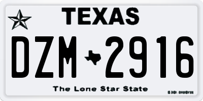 TX license plate DZM2916