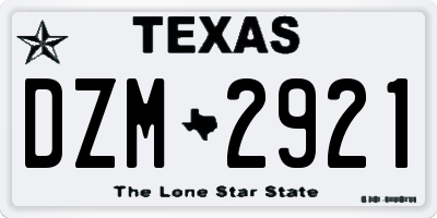 TX license plate DZM2921
