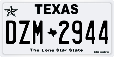 TX license plate DZM2944