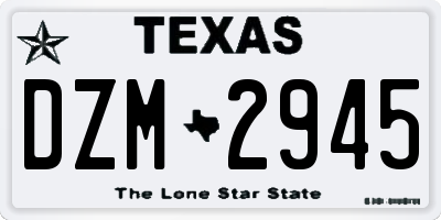 TX license plate DZM2945
