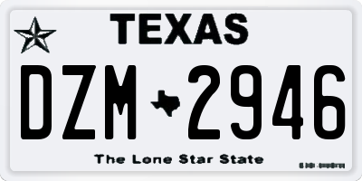 TX license plate DZM2946