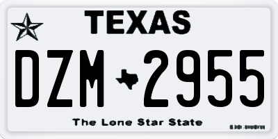 TX license plate DZM2955