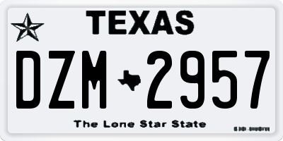 TX license plate DZM2957