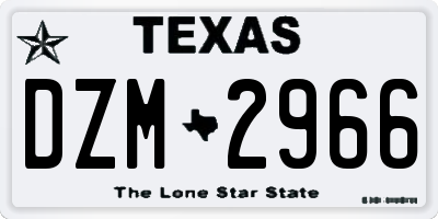 TX license plate DZM2966