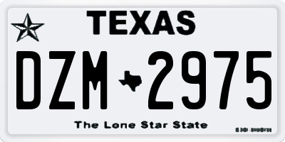 TX license plate DZM2975