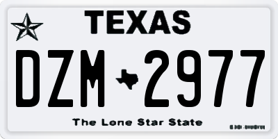 TX license plate DZM2977