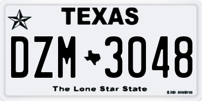 TX license plate DZM3048
