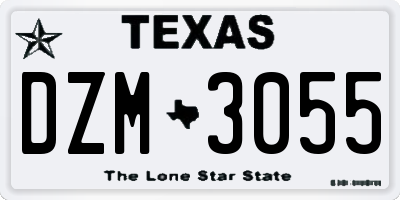 TX license plate DZM3055