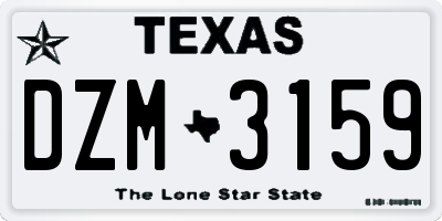 TX license plate DZM3159
