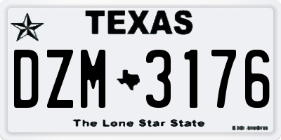 TX license plate DZM3176