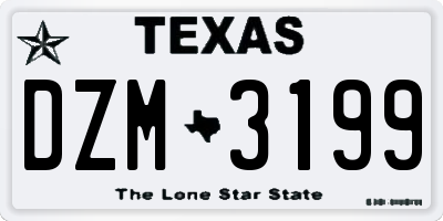 TX license plate DZM3199