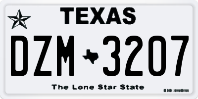 TX license plate DZM3207