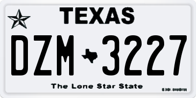 TX license plate DZM3227